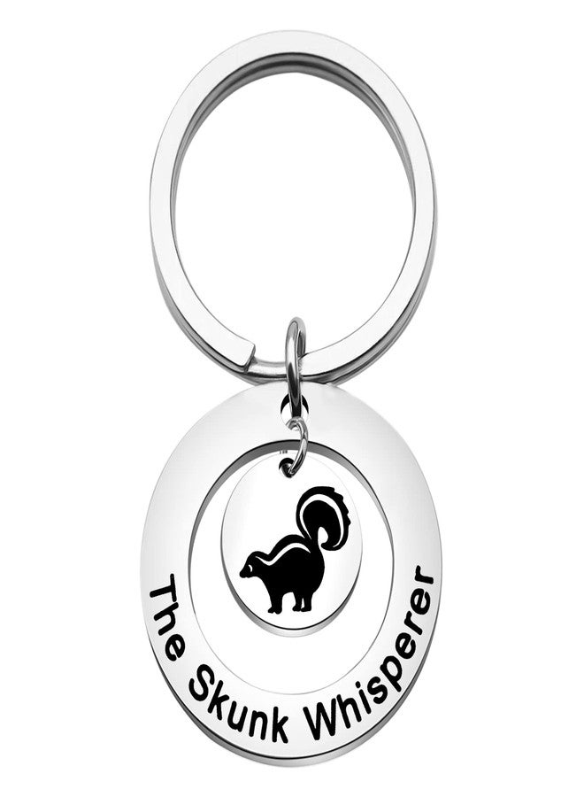 OKEYCH Skunk Lover Gift: The Skunk Whisperer Keychain - Modern Animal, Animal Print, Stainless Steel, Women's Keychain - Image 1